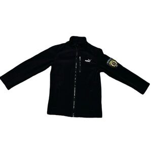M Puma Boys Kids Youth Ukrainian Sleeve Patch Black Zip-Up Jacket Athletic Sport